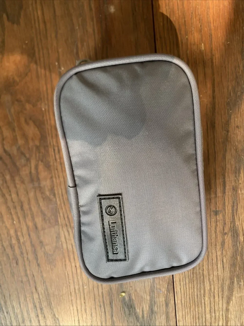 Vintage Lufthansa Airlines Amenity Kit - Gray Nylon Clamshell-style
